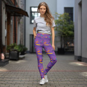 Vaporwave Synthwave 90s Paarse Geometrie Leggings
