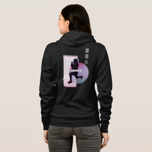 Vaporwave Synthwave HIIT Hoodie (Achterkant volledig)