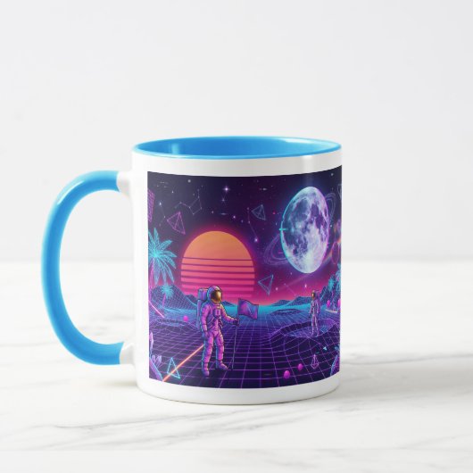 Vaporwave Synthwave Ruimtemannen 90s Retro Mok (Links)
