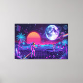 Vaporwave Synthwave Ruimtemannen Retro Kunst Canvas Afdruk (Voorkant)