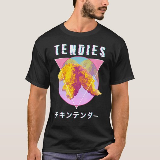 Vaporwave Tendies Chicken Tenders Japans Kanji G T-shirt (Voorkant)