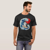 Vaporwave The Japanese Neko Great Cat Wave Sushi R T-shirt (Voorkant volledig)