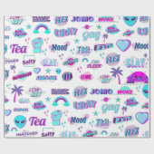 Vaporwave TikTok Trending Gift Wrapping Paper Cadeaupapier (Vlak)