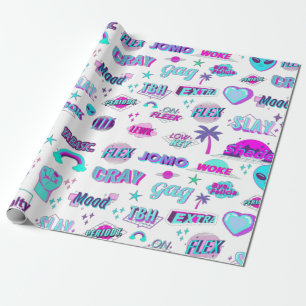Vaporwave TikTok Trending Gift Wrapping Paper Cadeaupapier