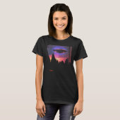 Vaporwave UFO Synthwave Alien Retro Glitch 90s AES T-shirt (Voorkant volledig)