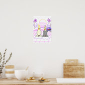 Vaporwave-valkparkiet Retro Zonsondergang Poster (Keuken)