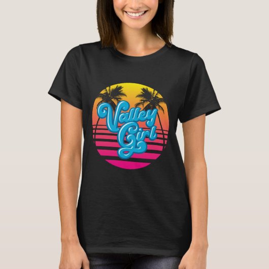 Vaporwave Valley Girl Dark T-Shirt (Voorkant)