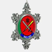 VAQ-129 Pewter-kerstversiering Tin Sneeuwvlok Ornament (Links)