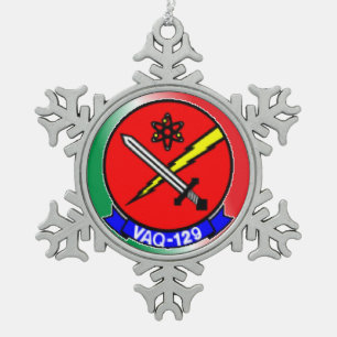 VAQ-129 Pewter-kerstversiering Tin Sneeuwvlok Ornament