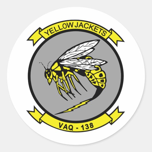VAQ-138 Gele Jassen Ronde Sticker (Voorkant)
