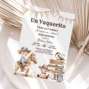 Vaquerito Cowboy Spaans Western Baby shower Kaart