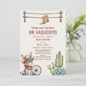 Vaquerito en Camino Spanish cowboy baby shower Kaart (Staand voorkant)