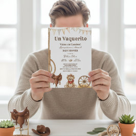 Vaquerito en Camino Spanish cowboy baby shower Kaart
