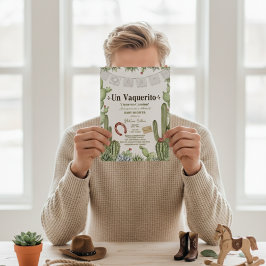 Vaquerito en Camino Spanish cowboy baby shower Kaart