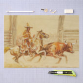 Vaquero en Stier door Edward Borein Tissuepapier (Craft)