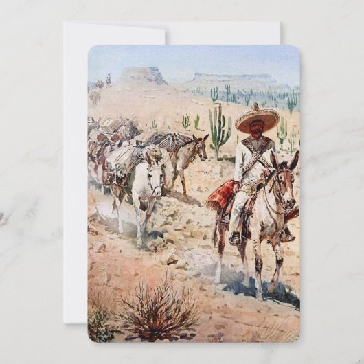 “Vaquero Pack Train” door Edward Borein Kaart (Voorkant)