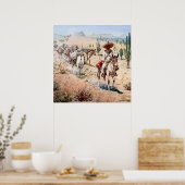 “Vaquero Pack Train” door Edward Borein Poster (Keuken)