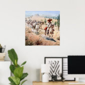 "Vaquero Pack Train" van Edward Borein Poster (Thuiskantoor)