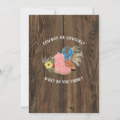 Vaquero/Vaquera Bootie Dark Wood Gender onthullen Kaart (Achterkant)