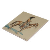 "Vaquero" Westerne kunst van Edward Borein Tegeltje (Zijkant)