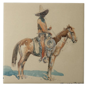 “Vaquero” Westerse kunst van Edward Borein Tegeltje