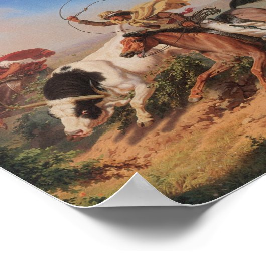 Vaqueros Roping a Steer Poster (Hoek)