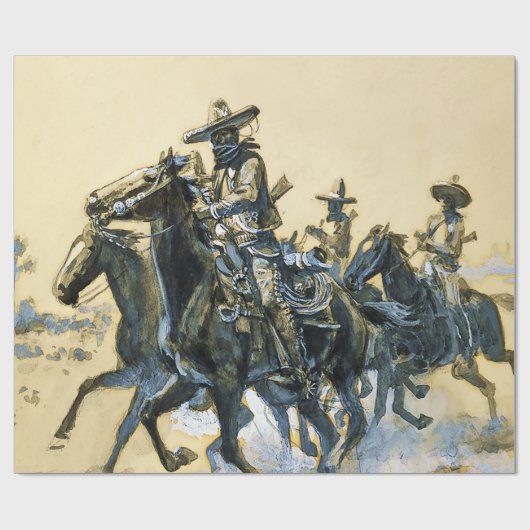 "Vaqueros" Westerne kunst van Charles M Russell Cadeaupapier (Vlak)