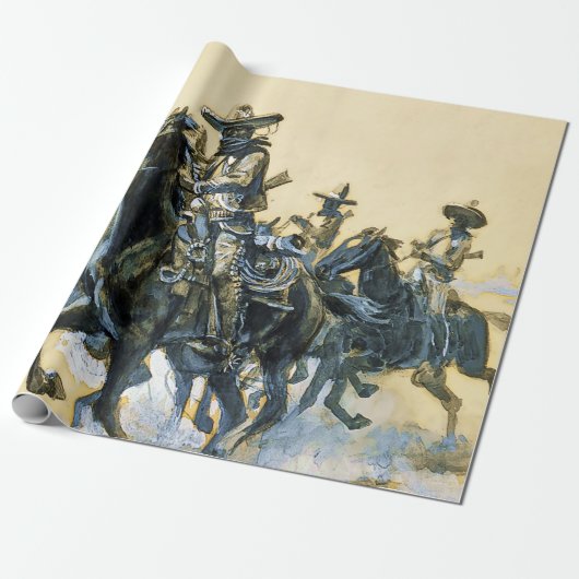 "Vaqueros" Westerne kunst van Charles M Russell Cadeaupapier (Uitgerold)
