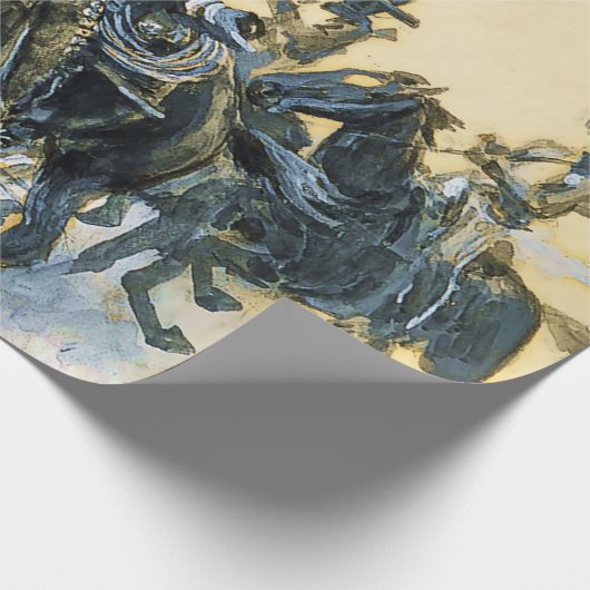 "Vaqueros" Westerne kunst van Charles M Russell Cadeaupapier (Hoek)