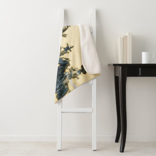 "Vaqueros" Westerne kunst van Charles M Russell Sherpa Deken (In situ)