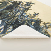 "Vaqueros" Westerne kunst van Charles M Russell Sherpa Deken (3/4)