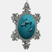 Vaquita Porpoises Tin Sneeuwvlok Ornament (Links)