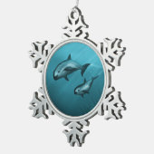 Vaquita Porpoises Tin Sneeuwvlok Ornament (Rechts)