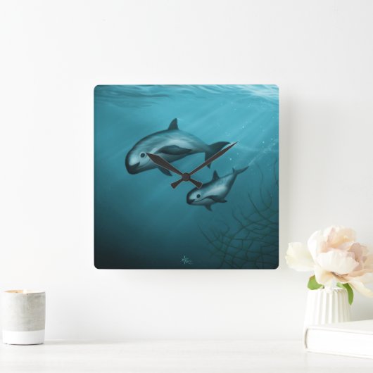 Vaquita Porpoises Vierkante Klok (Huis)