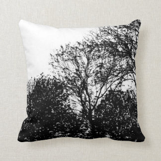 Vår - Bomen in de Zomer (Zwart op Wit) Kussen