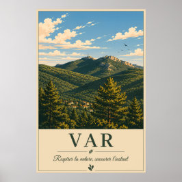 Var Provence Berglandschap Vintage Poster