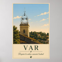 Var Provence Dorpsklokkentoren Vintage