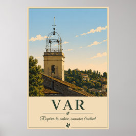 Var Provence Dorpsklokkentoren Vintage Poster