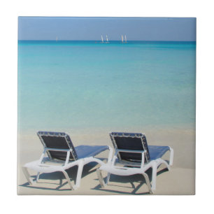 Varadero, Cuba. Zand en strandstoelen Tegeltje