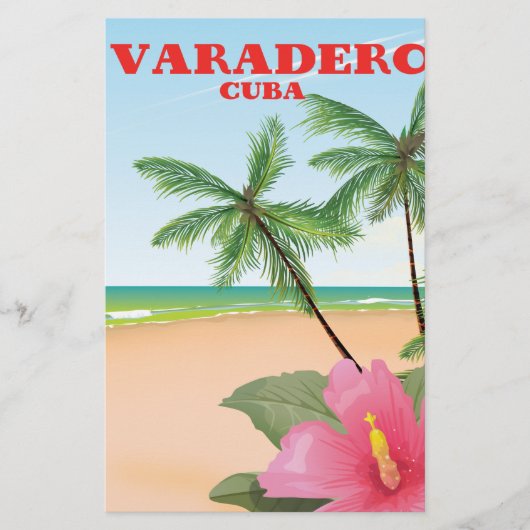 Varadero Cubaans strand reisposter Briefpapier (Voorkant)