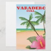 Varadero Cubaans strand reisposter Briefpapier (Voorkant / Achterkant)