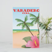 Varadero Cubaans strand reisposter Briefpapier (Staand voorkant)