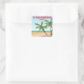 Varadero Cubaans strand reisposter Vierkante Sticker (Tas)