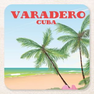 Varadero Cubaanse strand reisposter Kartonnen Onderzetters