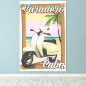 Varadero Cuban  scooter poster Canvas Afdruk (Insitu (Houten vloer))