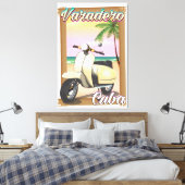 Varadero Cuban  scooter poster Canvas Afdruk (Insitu (Slaapkamer))