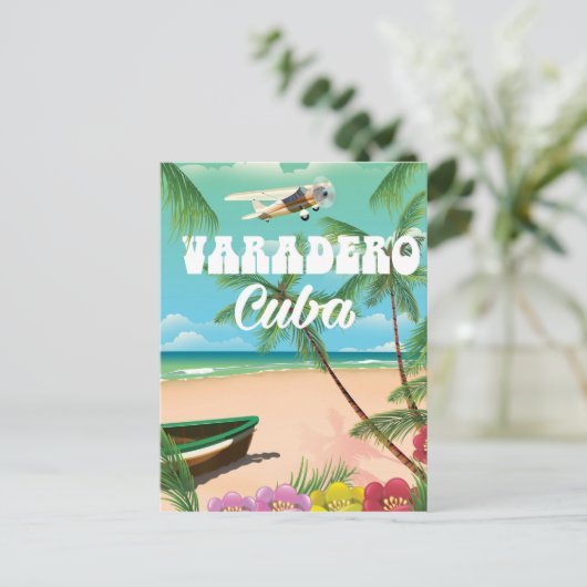 Varadero Cuban strand vakantion poster Briefkaart (Staand voorkant)