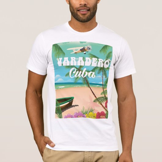 Varadero Cuban strand vakantion poster T-shirt (Voorkant)