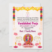 Varalakshmi Vratham Invitation Card | Pooja Kaart (Voorkant)