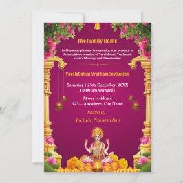Varalakshmi Vratham Invitation Kaart